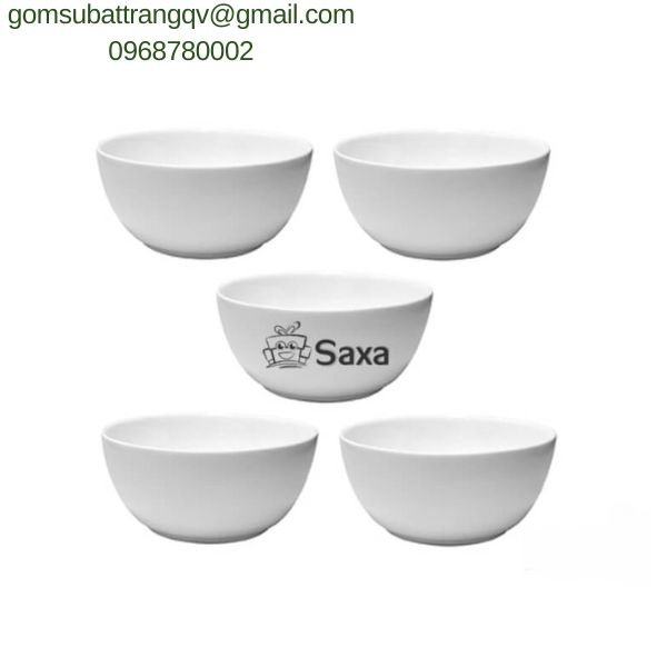 ấm chén Bát Tràng in logo nung 1300 độ - Bộ bát đĩa sứ trắng Bát Tràng 10 món gia đình cao cấp