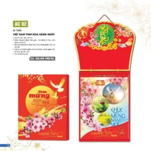 Lịch 52 Tuần 2027 AC Mẫu AC02 - Việt Nam Tinh Hoa Sáng Ngời (11  x  12 cm) Quà Tết Truyền Thống Gốm Sứ & Lịch in logo doanh nghiệp quà tặng Tết tại Gốm Sứ Bát Tràng & Quà Tết