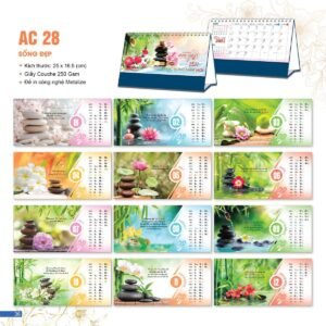 Lịch Bloc 2027 AC Mẫu AC28 - Sống Đẹp (25 x 16 cm) Quà Tết Truyền Thống Gốm Sứ & Lịch in logo doanh nghiệp quà tặng Tết tại Gốm Sứ Bát Tràng & Quà Tết