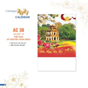 Lịch Bloc 2027 AC Mẫu AC38 (40 x 60 cm) Quà Tết Truyền Thống Gốm Sứ & Lịch in logo doanh nghiệp quà tặng Tết tại Gốm Sứ Bát Tràng & Quà Tết