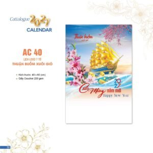 Lịch Bloc 2027 AC Mẫu AC40 - Thuận Buồm Xuôi Gió (40 x 60 cm) Quà Tết Truyền Thống Gốm Sứ & Lịch in logo doanh nghiệp quà tặng Tết tại Gốm Sứ Bát Tràng & Quà Tết