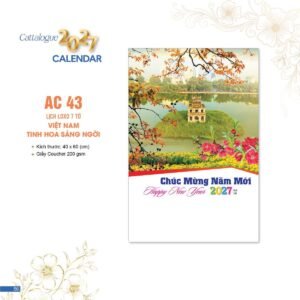 Lịch Bloc 2027 AC Mẫu AC43 (40 x 60 cm) Quà Tết Truyền Thống Gốm Sứ & Lịch in logo doanh nghiệp quà tặng Tết tại Gốm Sứ Bát Tràng & Quà Tết