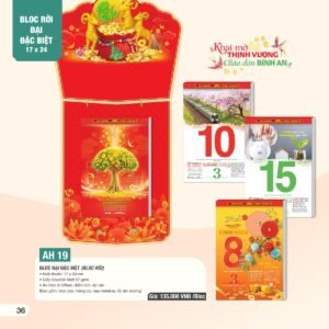 Lịch Bloc Đại Đặc Biệt 2027 AH Mẫu AH19 (17 x 24cm) Quà Tết Truyền Thống Gốm Sứ & Lịch in logo doanh nghiệp quà tặng Tết tại Gốm Sứ Bát Tràng & Quà Tết