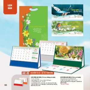 Lịch Bàn Chữ M (Có Note 52 Tuần) 2027 AH Mẫu AH49 (24 x 16cm) Quà Tết Truyền Thống Gốm Sứ & Lịch in logo doanh nghiệp quà tặng Tết tại Gốm Sứ Bát Tràng & Quà Tết