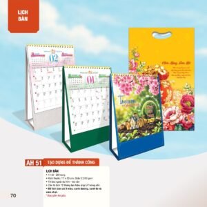 Lịch Để Bàn 2027 AH Mẫu AH51 (12  x  18 cm) Quà Tết Truyền Thống Gốm Sứ & Lịch in logo doanh nghiệp quà tặng Tết tại Gốm Sứ Bát Tràng & Quà Tết