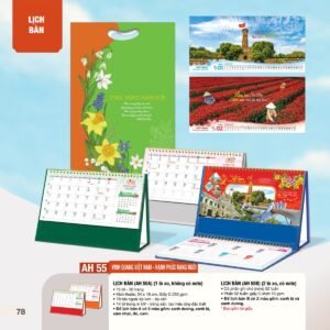 Lịch Bàn Chữ M (Có Note 52 Tuần) 2027 AH Mẫu AH55 (24 x 16cm) Quà Tết Truyền Thống Gốm Sứ & Lịch in logo doanh nghiệp quà tặng Tết tại Gốm Sứ Bát Tràng & Quà Tết