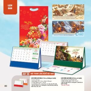 Lịch Bàn Chữ M (Có Note 52 Tuần) 2027 AH Mẫu AH56 (24 x 16cm) Quà Tết Truyền Thống Gốm Sứ & Lịch in logo doanh nghiệp quà tặng Tết tại Gốm Sứ Bát Tràng & Quà Tết