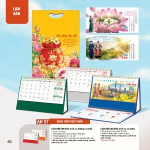 Lịch Bàn Chữ M (Có Note 52 Tuần) 2027 AH Mẫu AH57 (24 x 16cm) Quà Tết Truyền Thống Gốm Sứ & Lịch in logo doanh nghiệp quà tặng Tết tại Gốm Sứ Bát Tràng & Quà Tết