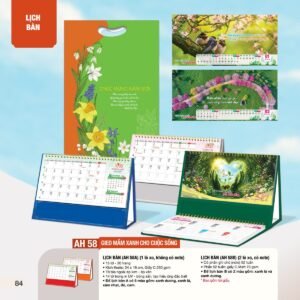 Lịch Bàn Chữ M (Có Note 52 Tuần) 2027 AH Mẫu AH58 (24 x 16cm) Quà Tết Truyền Thống Gốm Sứ & Lịch in logo doanh nghiệp quà tặng Tết tại Gốm Sứ Bát Tràng & Quà Tết