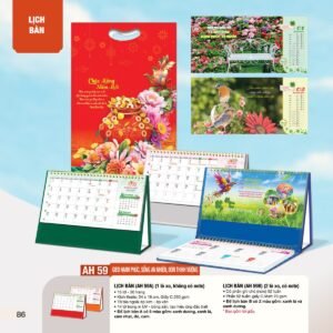 Lịch Bàn Chữ M (Có Note 52 Tuần) 2027 AH Mẫu AH59 (24 x 16cm) Quà Tết Truyền Thống Gốm Sứ & Lịch in logo doanh nghiệp quà tặng Tết tại Gốm Sứ Bát Tràng & Quà Tết
