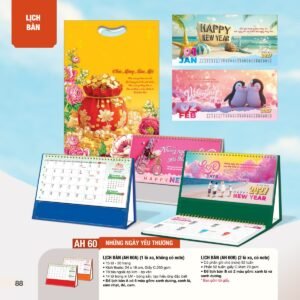 Lịch Bàn Chữ M (Có Note 52 Tuần) 2027 AH Mẫu AH60 (24 x 16cm) Quà Tết Truyền Thống Gốm Sứ & Lịch in logo doanh nghiệp quà tặng Tết tại Gốm Sứ Bát Tràng & Quà Tết