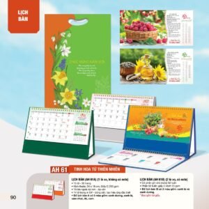 Lịch Bàn Chữ M (Có Note 52 Tuần) 2027 AH Mẫu AH61 (24 x 16cm) Quà Tết Truyền Thống Gốm Sứ & Lịch in logo doanh nghiệp quà tặng Tết tại Gốm Sứ Bát Tràng & Quà Tết