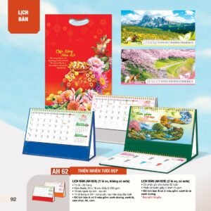 Lịch Bàn Chữ M (Có Note 52 Tuần) 2027 AH Mẫu AH62 (24 x 16cm) Quà Tết Truyền Thống Gốm Sứ & Lịch in logo doanh nghiệp quà tặng Tết tại Gốm Sứ Bát Tràng & Quà Tết