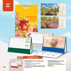 Lịch Bàn Chữ M (Có Note 52 Tuần) 2027 AH Mẫu AH63 (24 x 16cm) Quà Tết Truyền Thống Gốm Sứ & Lịch in logo doanh nghiệp quà tặng Tết tại Gốm Sứ Bát Tràng & Quà Tết