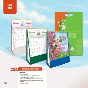 Lịch Để Bàn 2027 AH Mẫu AH64 (12  x  18 cm) Quà Tết Truyền Thống Gốm Sứ & Lịch in logo doanh nghiệp quà tặng Tết tại Gốm Sứ Bát Tràng & Quà Tết