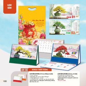 Lịch Bàn Chữ M (Có Note 52 Tuần) 2027 AH Mẫu AH66 (24 x 16cm) Quà Tết Truyền Thống Gốm Sứ & Lịch in logo doanh nghiệp quà tặng Tết tại Gốm Sứ Bát Tràng & Quà Tết