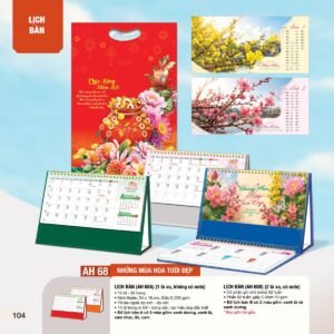 Lịch Bàn Chữ M (Có Note 52 Tuần) 2027 AH Mẫu AH68 (24 x 16cm) Quà Tết Truyền Thống Gốm Sứ & Lịch in logo doanh nghiệp quà tặng Tết tại Gốm Sứ Bát Tràng & Quà Tết
