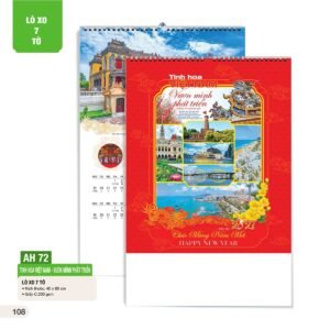 Lịch Treo Tường Lò Xo 7 Tờ 2027 AH Mẫu AH72 (40 x 60 cm) Quà Tết Truyền Thống Gốm Sứ & Lịch in logo doanh nghiệp quà tặng Tết tại Gốm Sứ Bát Tràng & Quà Tết