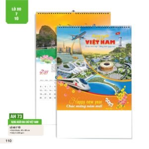Lịch Treo Tường Lò Xo 7 Tờ 2027 AH Mẫu AH73 (40 x 60cm) Quà Tết Truyền Thống Gốm Sứ & Lịch in logo doanh nghiệp quà tặng Tết tại Gốm Sứ Bát Tràng & Quà Tết