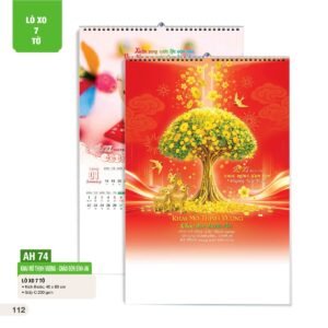 Lịch Treo Tường Lò Xo 7 Tờ 2027 AH Mẫu AH74 (40 x 60cm) Quà Tết Truyền Thống Gốm Sứ & Lịch in logo doanh nghiệp quà tặng Tết tại Gốm Sứ Bát Tràng & Quà Tết
