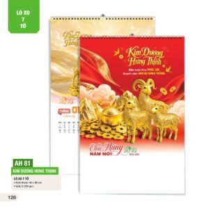 Lịch Treo Tường Lò Xo 7 Tờ 2027 AH Mẫu AH81 (40 x 60cm) Quà Tết Truyền Thống Gốm Sứ & Lịch in logo doanh nghiệp quà tặng Tết tại Gốm Sứ Bát Tràng & Quà Tết