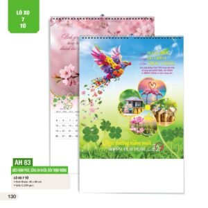 Lịch Treo Tường Lò Xo 7 Tờ 2027 AH Mẫu AH83 (40 x 60cm) Quà Tết Truyền Thống Gốm Sứ & Lịch in logo doanh nghiệp quà tặng Tết tại Gốm Sứ Bát Tràng & Quà Tết