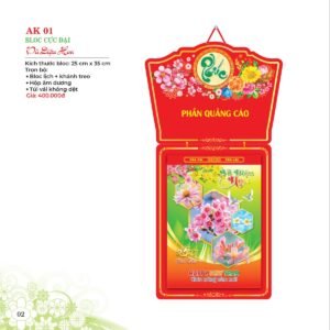 Lịch Bloc 2027 AK Mẫu AK01 (29 x 41 cm) Quà Tết Truyền Thống Gốm Sứ & Lịch in logo doanh nghiệp quà tặng Tết tại Gốm Sứ Bát Tràng & Quà Tết