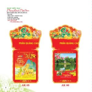 Lịch Bloc Siêu Đại 2027 AK Mẫu AK05 (20 x 30 cm) Quà Tết Truyền Thống Gốm Sứ & Lịch in logo doanh nghiệp quà tặng Tết tại Gốm Sứ Bát Tràng & Quà Tết