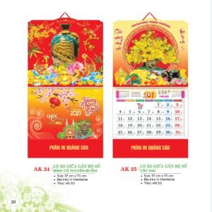 Lịch Treo Tường Lò Xo 2027 AK Mẫu AK27 (40 x 60 cm) Quà Tết Truyền Thống Gốm Sứ & Lịch in logo doanh nghiệp quà tặng Tết tại Gốm Sứ Bát Tràng & Quà Tết