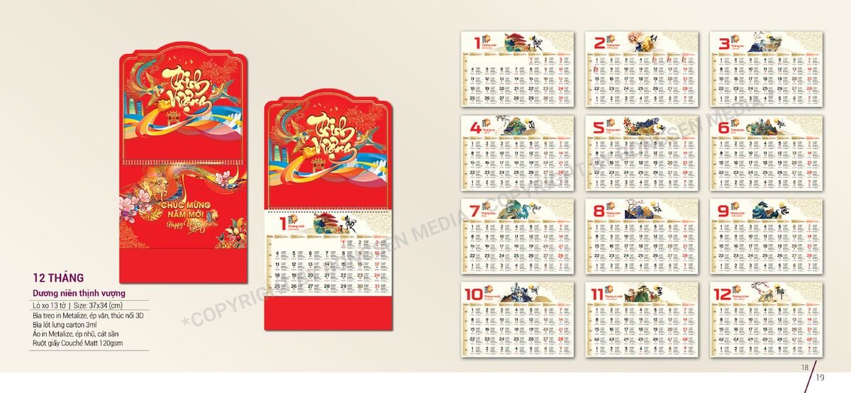 Lịch Bloc Siêu Cực Đại 2027 BS10 Quà Tết Truyền Thống Gốm Sứ & Lịch