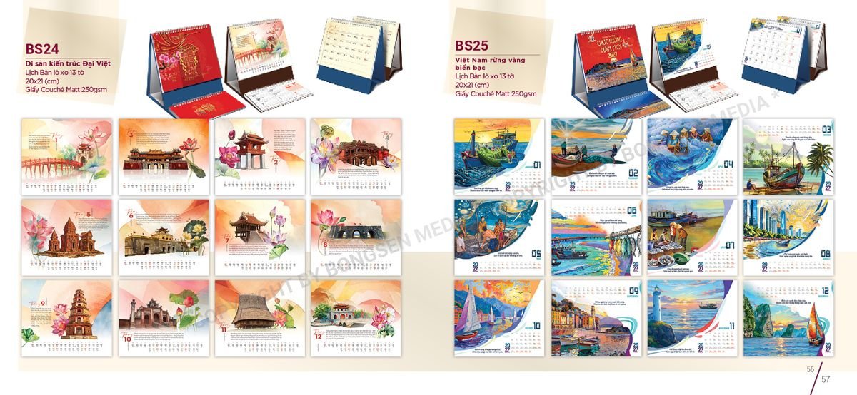 Lịch Để Bàn Nghệ Thuật 2027 BS29 Quà Tết Truyền Thống Gốm Sứ & Lịch