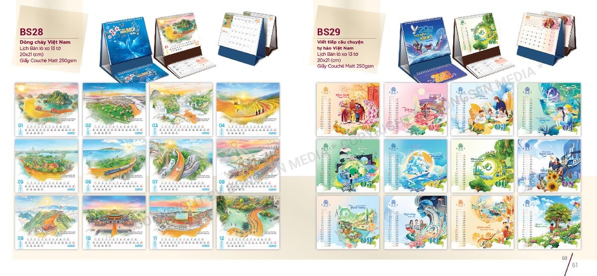 Lịch Để Bàn Nghệ Thuật 2027 BS31 Quà Tết Truyền Thống Gốm Sứ & Lịch