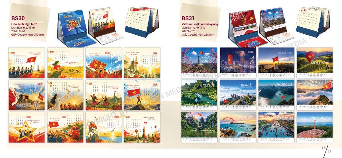 Lịch Để Bàn Nghệ Thuật 2027 BS32 Quà Tết Truyền Thống Gốm Sứ & Lịch