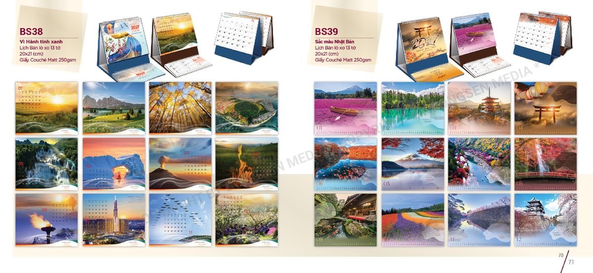 Lịch Để Bàn Nghệ Thuật 2027 BS36 Quà Tết Truyền Thống Gốm Sứ & Lịch
