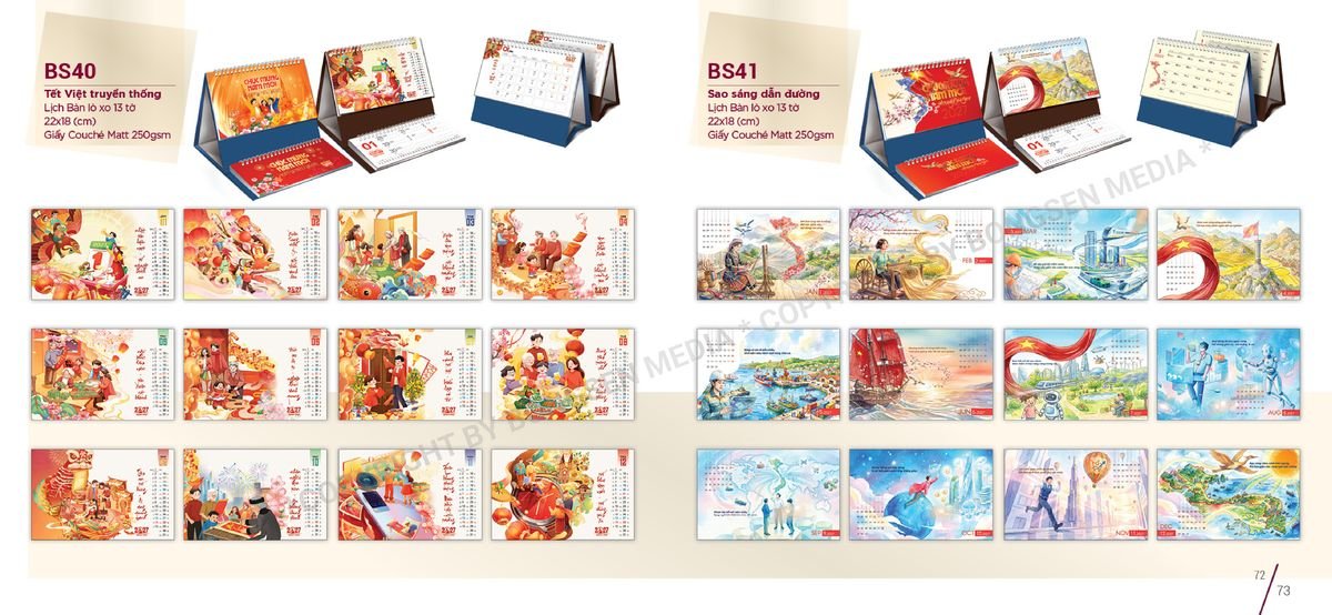 Lịch Để Bàn Nghệ Thuật 2027 BS37 Quà Tết Truyền Thống Gốm Sứ & Lịch