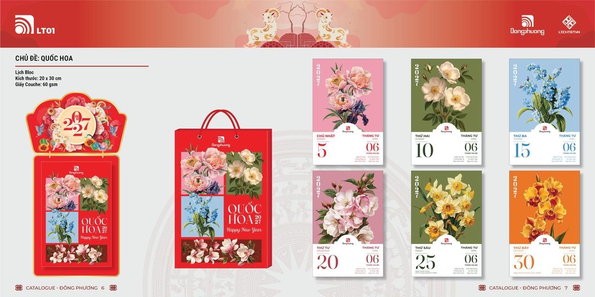 Lịch Bloc ĐP 2027 DP02 Quà Tết Truyền Thống Gốm Sứ & Lịch