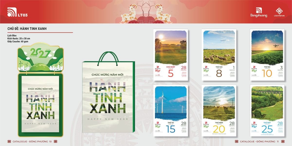 Lịch Bloc ĐP 2027 DP04 Quà Tết Truyền Thống Gốm Sứ & Lịch