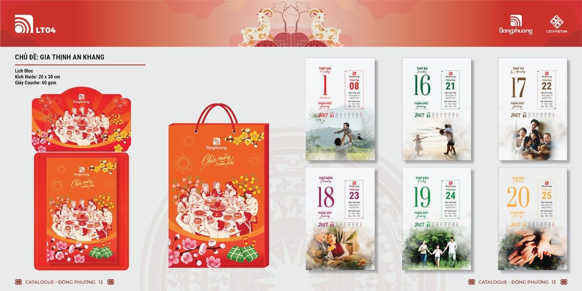 Lịch Bloc ĐP 2027 DP05 Quà Tết Truyền Thống Gốm Sứ & Lịch