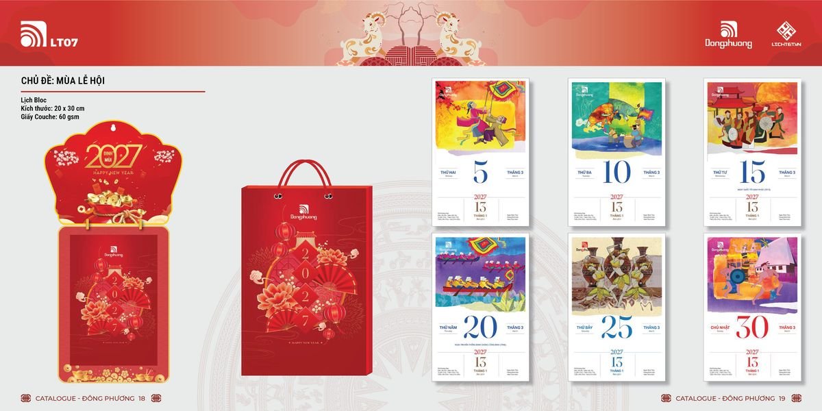 Lịch Bloc ĐP 2027 DP08 Quà Tết Truyền Thống Gốm Sứ & Lịch