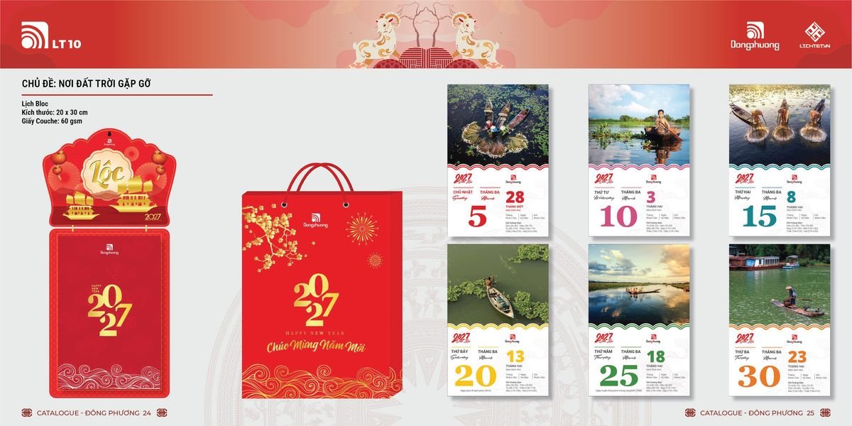 Lịch Bloc ĐP 2027 DP11 Quà Tết Truyền Thống Gốm Sứ & Lịch