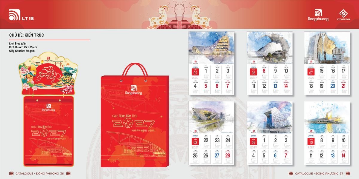Lịch Bloc ĐP 2027 DP17 Quà Tết Truyền Thống Gốm Sứ & Lịch
