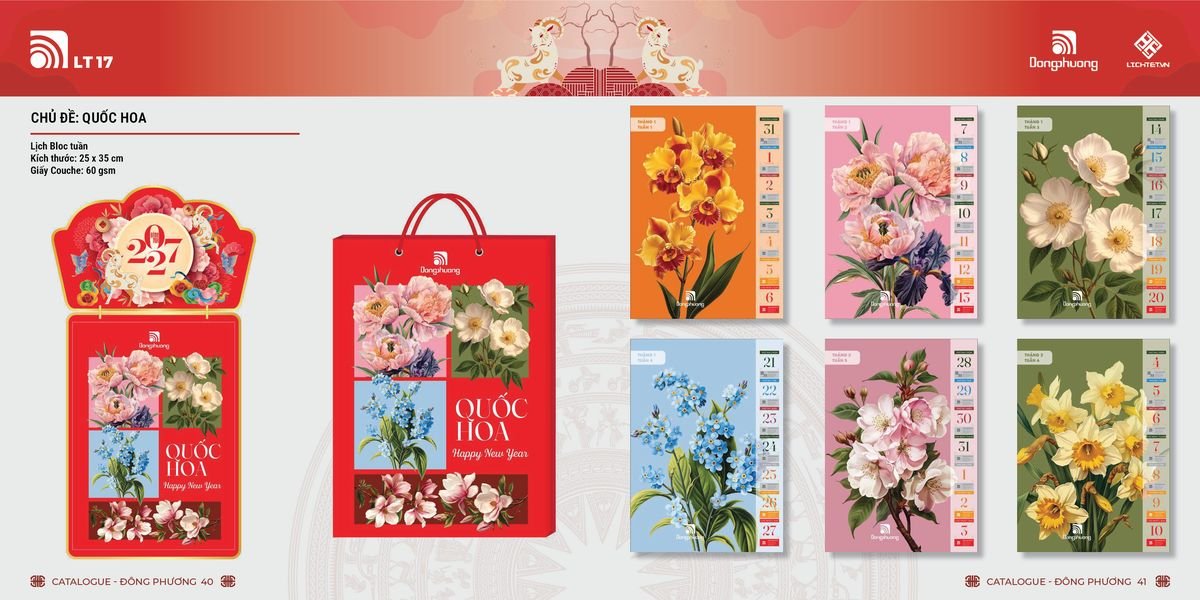 Lịch Bloc ĐP 2027 DP19 Quà Tết Truyền Thống Gốm Sứ & Lịch