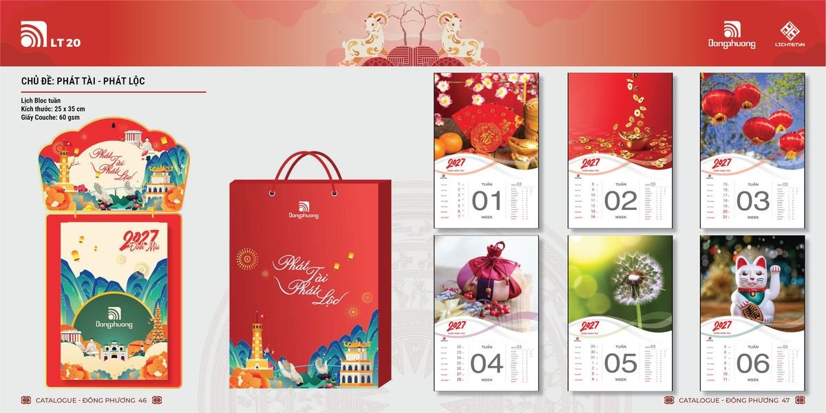 Lịch Bloc ĐP 2027 DP22 Quà Tết Truyền Thống Gốm Sứ & Lịch