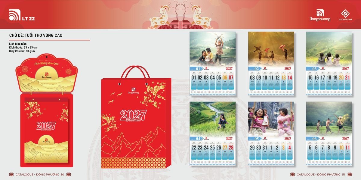 Lịch Bloc ĐP 2027 DP24 Quà Tết Truyền Thống Gốm Sứ & Lịch