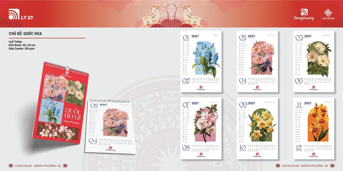 Lịch Bloc ĐP 2027 DP30 Quà Tết Truyền Thống Gốm Sứ & Lịch