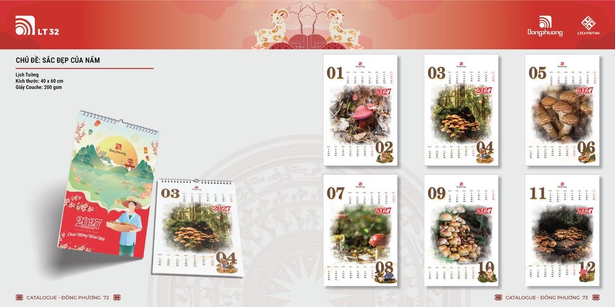 Lịch Bloc ĐP 2027 DP35 Quà Tết Truyền Thống Gốm Sứ & Lịch