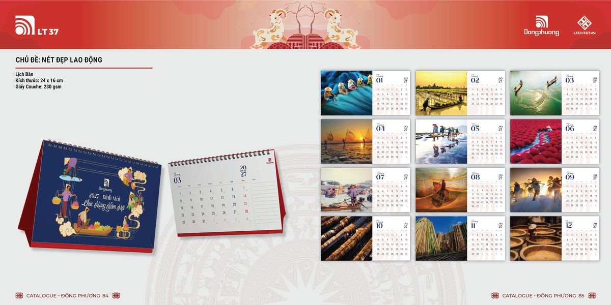 Lịch Bloc ĐP 2027 DP41 Quà Tết Truyền Thống Gốm Sứ & Lịch