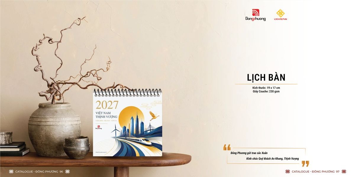 Lịch Bloc ĐP 2027 DP47 Quà Tết Truyền Thống Gốm Sứ & Lịch