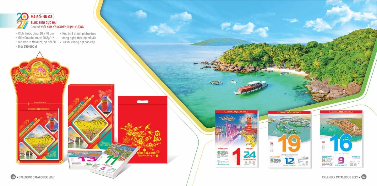 Lịch Bloc Hoa Niên 2027 ĐP DPHN02 Quà Tết Truyền Thống Gốm Sứ & Lịch