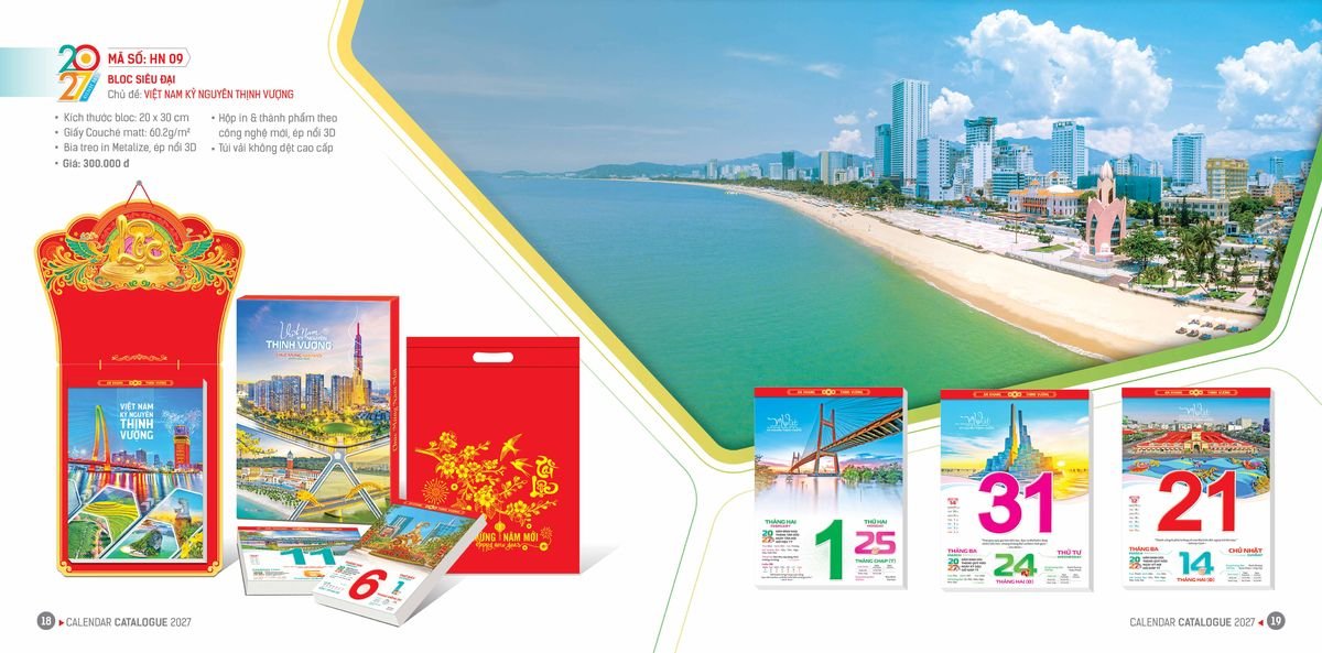 Lịch Bloc Hoa Niên 2027 ĐP DPHN08 Quà Tết Truyền Thống Gốm Sứ & Lịch